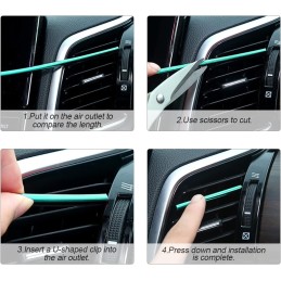 20 Pieces Car Air Conditioner Decoration Strip for Vent Outlet, Universal Waterproof Bendable Air Vent Outlet Trim Decoration,