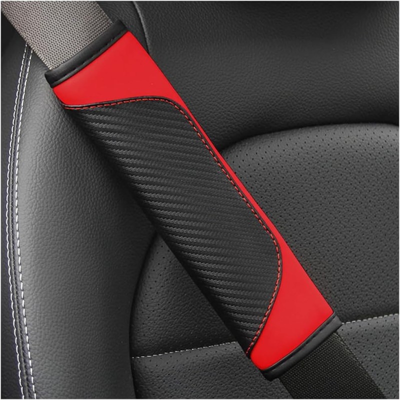 2PCS Car Seat Belt Cover, Carbon Fiber Seatbelt Shoulder Protection, Soft Car Seat Belt Strap Cushion Protect Your Neck and