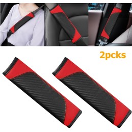 2PCS Car Seat Belt Cover, Carbon Fiber Seatbelt Shoulder Protection, Soft Car Seat Belt Strap Cushion Protect Your Neck and