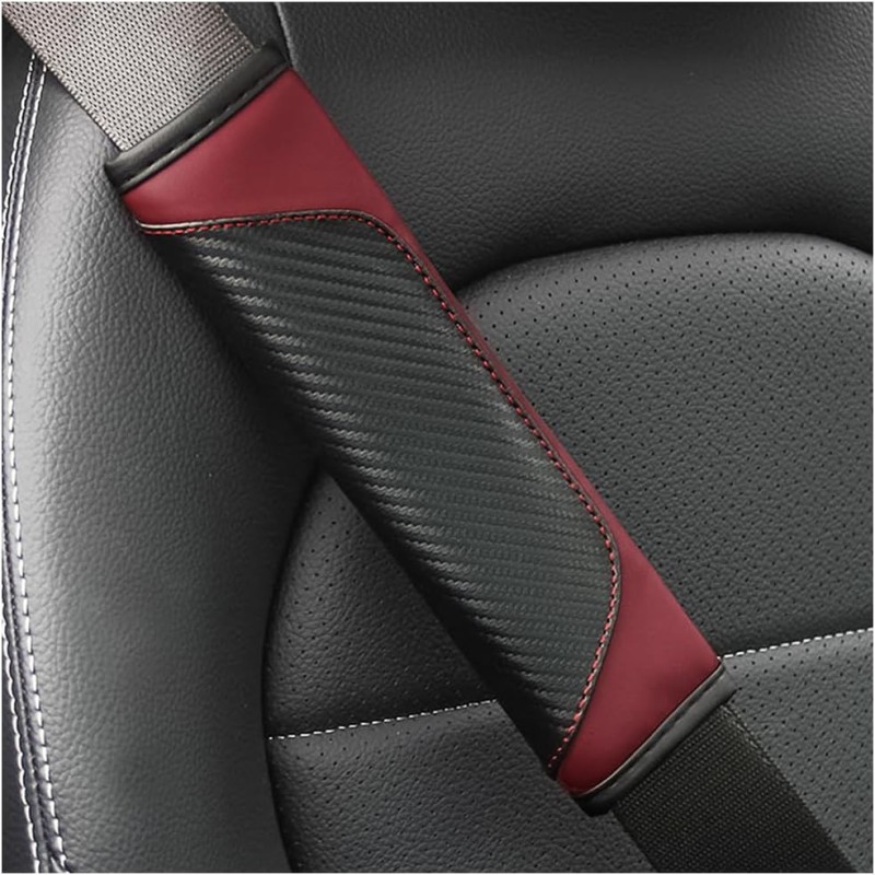 2PCS Car Seat Belt Cover, Carbon Fiber Seatbelt Shoulder Protection, Soft Car Seat Belt Strap Cushion Protect Your Neck and
