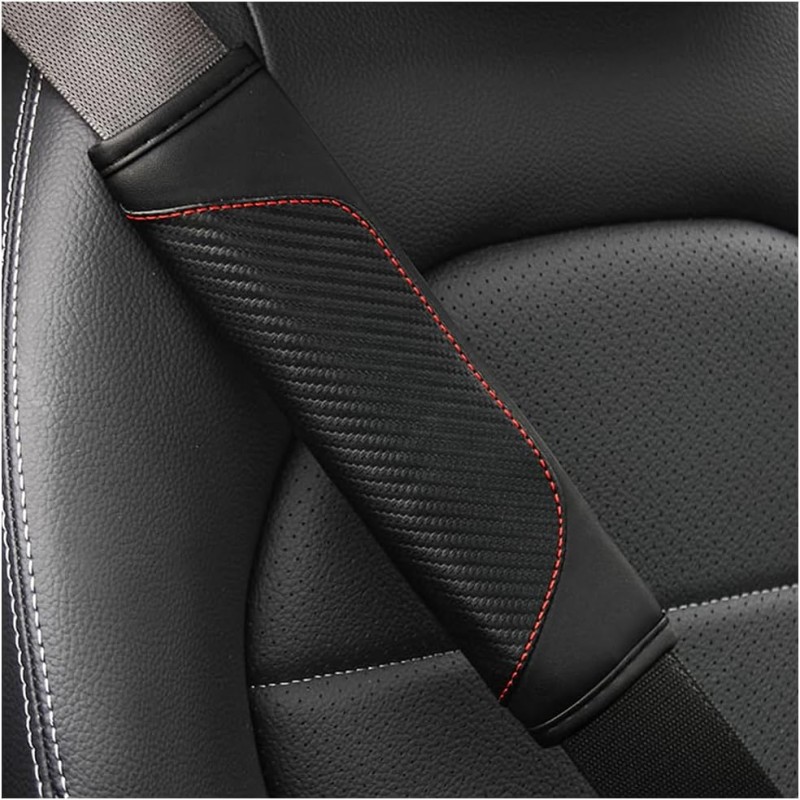 2PCS Car Seat Belt Cover, Carbon Fiber Seatbelt Shoulder Protection, Soft Car Seat Belt Strap Cushion Protect Your Neck and