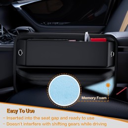Car Seat Gap Filler Leather Car Box Organizers and Storage Front Seats Interior Automotive Essentials - Car Accessories for