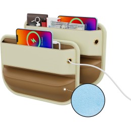 Car Seat Gap Filler Leather Car Box Organizers and Storage Front Seats Interior Automotive Essentials - Car Accessories for