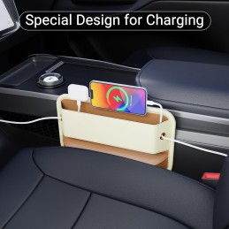 Car Seat Gap Filler Leather Car Box Organizers and Storage Front Seats Interior Automotive Essentials - Car Accessories for