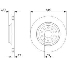 Bosch BD1166 Bremsscheiben - Vorderachse - ECE-R90 Zertifizierung - zwei Bremsscheiben pro Set