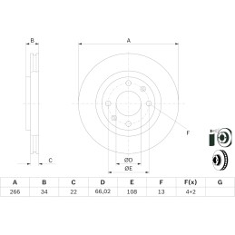 Bosch BD536 Bremsscheiben - Vorderachse - ECE-R90 Zertifizierung - zwei Bremsscheiben pro Set