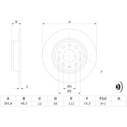 Bosch BD1112 Bremsscheiben - Hinterachse - ECE-R90 Zertifizierung - zwei Bremsscheiben pro Set