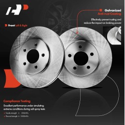 A-Premium 12.01 in (305 mm) Front Vented Disc Brake Rotors + Ceramic Pads Kit Compatible with Select Ford and Lincoln Models -