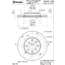 Brembo 09.A271.14 Bremsscheibe - Paar