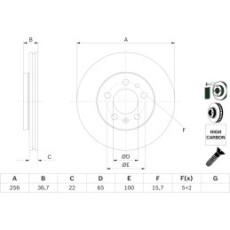 Bosch BD753 Bremsscheiben - Vorderachse - ECE-R90 Zertifizierung - zwei Bremsscheiben pro Set