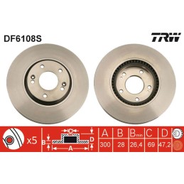 TRW DF6108S Bremsscheibe