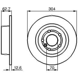 Bosch BD423 Brake Discs - Rear Axle - ECE-R90 Certified - 1 Set of 2 Discs