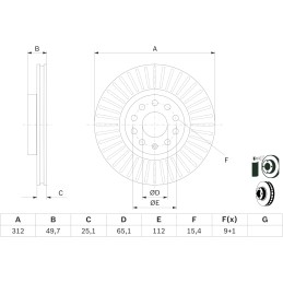 Bosch BD997 Brake Discs - Front Axle - 1 single brake Disc