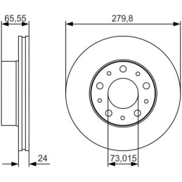 Bosch BD1956 Brake Discs - Front Axle - ECE-R90 Certified - 1 Set of 2 Discs