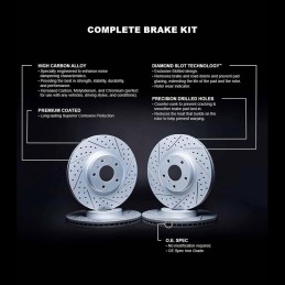 R1 Concepts Front Rear Brake Rotor Kit |Brake Rotors| Brake Disc |Drilled and Slotted|fits 2018-2022 BMW 330e, 330e xDrive,