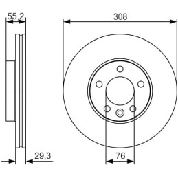 Bosch BD1880 Brake Discs - Front Axle - ECE-R90 Certified - 1 single brake Disc