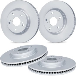 R1 Concepts Front Rear Brake Rotor Kit |Brake Rotors| Brake Disc|fits 2018-2022 Genesis G70 Kia Stinger