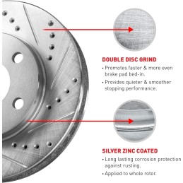 R1 Concepts Front Brake Rotor Kit |Brake Rotors| Brake Disc |Drilled and Slotted WGPN1-31021