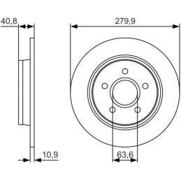 Bosch BD1926 Brake Discs - Rear Axle - ECE-R90 Certified - 1 Set of 2 Discs