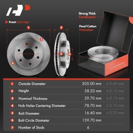 A-Premium Front & Rear Drilled and Slotted Disc Brake Rotors + Ceramic Pads Kit Compatible with Select Chevrolet and GMC Models