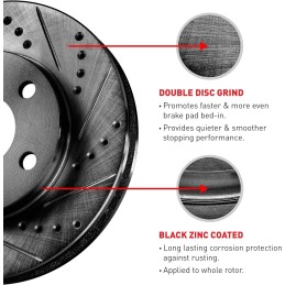 R1 Concepts Front Rear Brake Rotor Kit |Brake Rotors| Brake Disc |Drilled and Slotted|fits 2005-2014 Ford Mustang