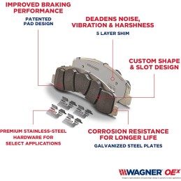 Wagner QuickStop ZD1327 Front Disc Brake Pad Set for 2014 Chrysler Town & Country