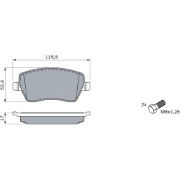 Bosch BP2697 Bremsbeläge - Vorderachse - ECE-R90 Zertifizierung - 1 Satz mit 4 Belägen