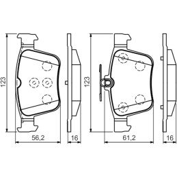 Bosch BP1503 Bremsbeläge - Hinterachse - ECE-R90 Zertifizierung - vier Bremsbeläge pro Set