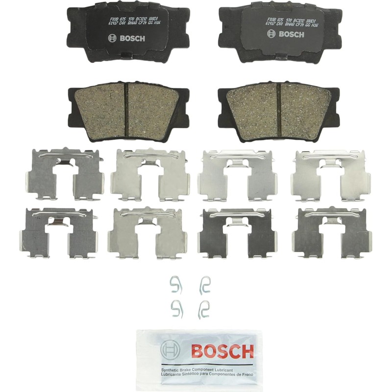 BOSCH BC1212 QuietCast Premium Ceramic Disc Brake Pad Set - Compatible With Select Lexus ES300h, ES350, HS250h Pontiac Vibe