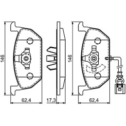 Bosch BP1736 Bremsbeläge - Vorderachse - ECE-R90 Zertifizierung - vier Bremsbeläge pro Set