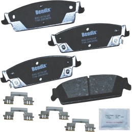 Bendix Priority 1 Ceramic Rear Disc Brake Pad Set for Dodge Durango 2017-2011, Jeep Grand Cherokee 2015-2011 - (CFC1498)