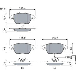 Bosch BP938 Bremsbeläge - Vorderachse - ECE-R90 Zertifizierung - vier Bremsbeläge pro Set