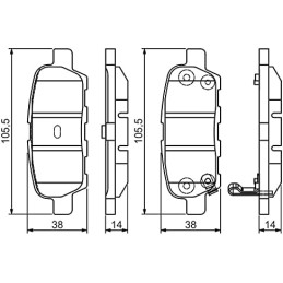 Bosch BP1515 Brake Pads - Rear Axle - ECE-R90 Certified - 1 Set of 4 Pads