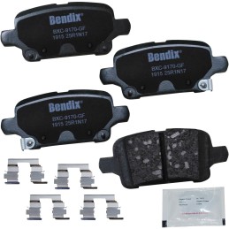 Bendix Priority 1 Ceramic Rear Disc Brake Pad Set for Dodge Durango 2017-2011, Jeep Grand Cherokee 2015-2011 - (CFC1498)