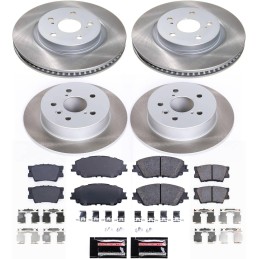 Power Stop SC8348 Front and Rear Brake Kit With Semi-Coated Brake Rotors and Ceramic Brake Pads & Hardware For Lexus ES350