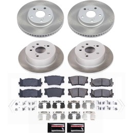 Power Stop SC6480 Front and Rear Brake Kit With Semi-Coated Brake Rotors and Ceramic Brake Pads & Hardware For 2013-2017 Toyota