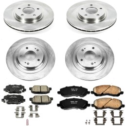 Power Stop KOE6796 Autospecialty Front and Rear Replacement Brake Kit-OE Brake Rotors & Ceramic Brake Pads