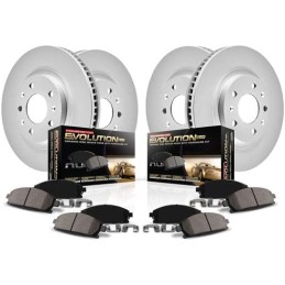 Power Stop CRK5828 Front and Rear Ceramic Brake Pads and Coated Brake Rotors Kit For 2010 2011-2015 Lexus RX350 RX450h | 2014