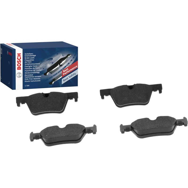 Bosch BP1475 Brake Pads - Rear Axle - ECE-R90 Certified - 1 Set of 4 Pads, Black