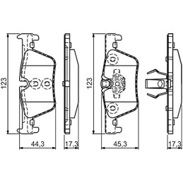 Bosch BP1475 Brake Pads - Rear Axle - ECE-R90 Certified - 1 Set of 4 Pads, Black