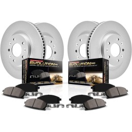 Power Stop CRK7348 Coated Rotor Front & Rear Brake Kit- Coated Brake Rotors and Z17 Ceramic Brake Pads