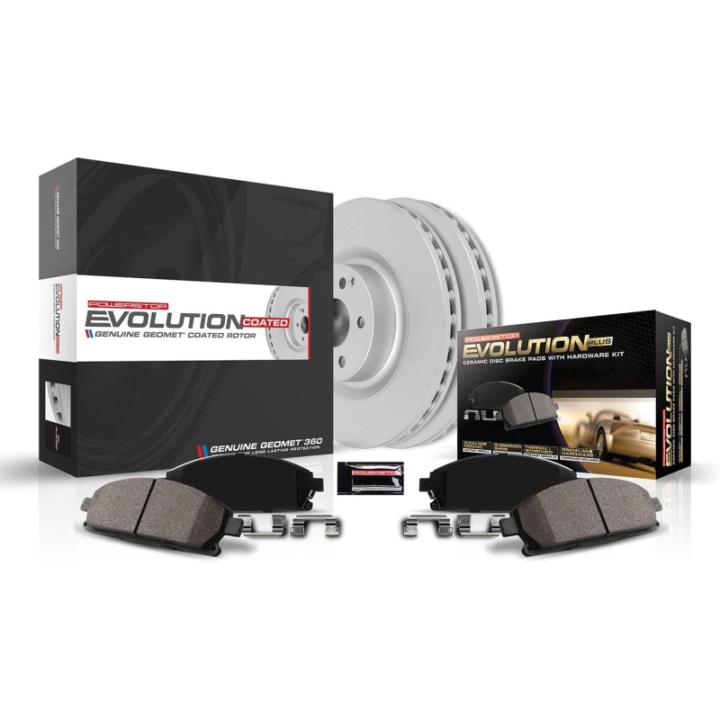 Power Stop CRK7883 Z17 Evolution Coated Rotor Front Brake Kit- Coated Brake Rotors and Ceramic Brake Pads