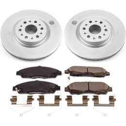 Power Stop CRK7883 Z17 Evolution Coated Rotor Front Brake Kit- Coated Brake Rotors and Ceramic Brake Pads