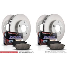 Power Stop CRK5516 Coated Brake Rotor & Ceramic Brake Pads- front & rear