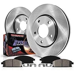 Power Stop CRK5516 Coated Brake Rotor & Ceramic Brake Pads- front & rear