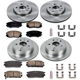 Power Stop CRK5516 Coated Brake Rotor & Ceramic Brake Pads- front & rear