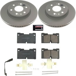 Power Stop CRK8172,Z17 Front Coated Rotor Kit-Coated Brake Rotors, Ceramic Brake Pads and 2 Front Sensor Wires