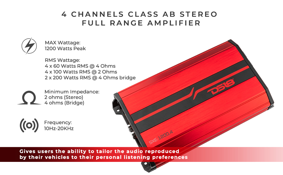 DS18 CAR AMPLIFIER 4 CHANNEL