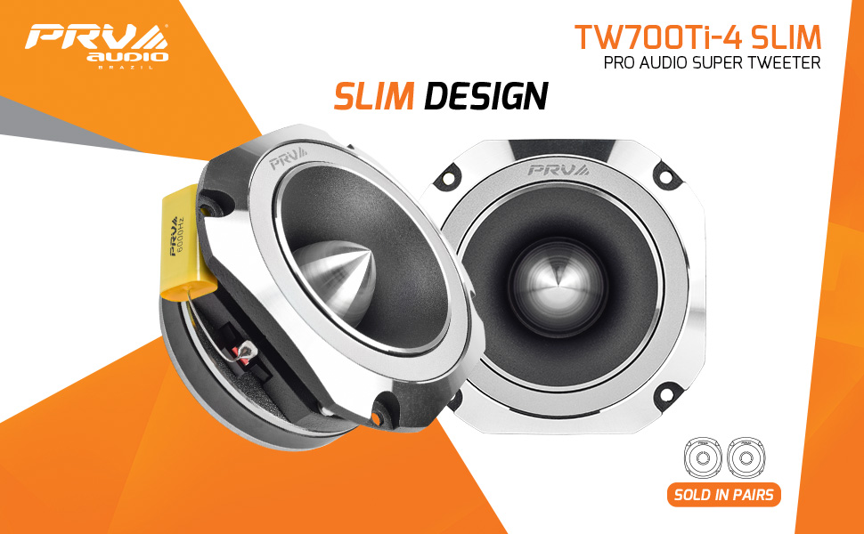 PRV AUDIO TW700TI-4 SLIM PAIR OF SUPER BULLET TWEETER FOR CAR AUDIO VOCES BOCINAS SONIDO PARA CARRO