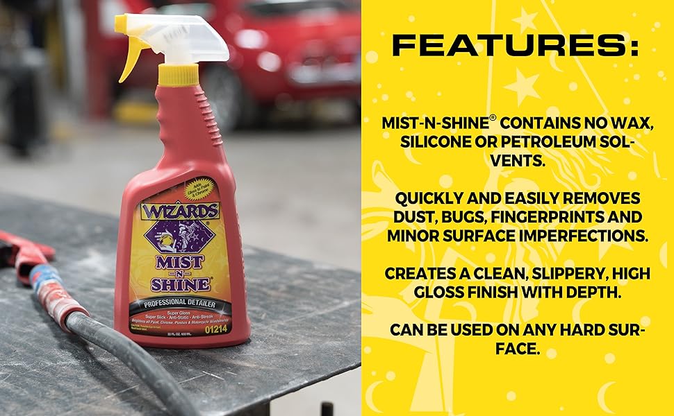 mist n shine wizards detailing spray car detailing spray quick detailer detailing car wax spray